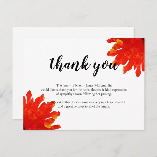 Beerdigung Danke Karte (Vorne/Hinten)