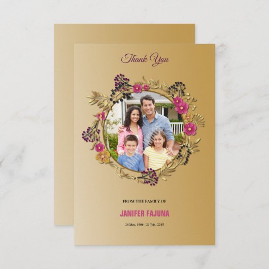 Beerdigung Danke Karte (Vorne/Hinten)