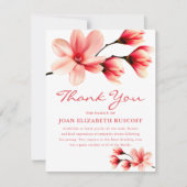 Beerdigung danke | Pink Magnolia Memorial (Vorderseite)