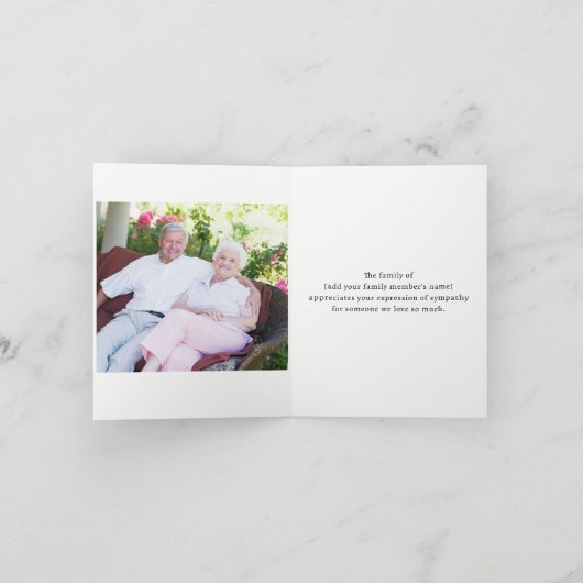 Beerdigung, Danke von der Familie (Innenseite)