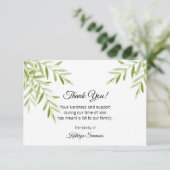 Beerdigung Dankeschön-Karte - Digitale Wasserfarbe Dankeskarte (Stehend Vorderseite)