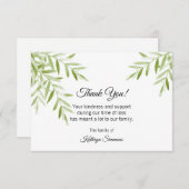 Beerdigung Dankeschön-Karte - Digitale Wasserfarbe Dankeskarte (Vorne/Hinten)