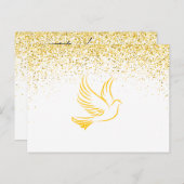 Beerdigung Dankeschön Karte - Gold Dove & Imitats  (Vorne/Hinten)