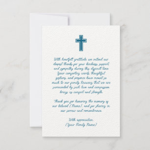 Beerdigung Dankeschön Karte mit Kreuz