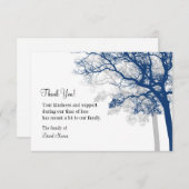 Beerdigung Dankeschön Karte - Navy & Gray Trees 3  (Vorne/Hinten)