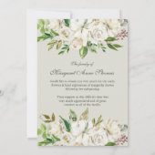 Beerdigung Dankeschön Karten | Alte Weiße Rosen (Rückseite)