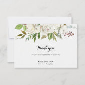 Beerdigung Dankeschön Karten | Alte Weiße Rosen (Vorderseite)