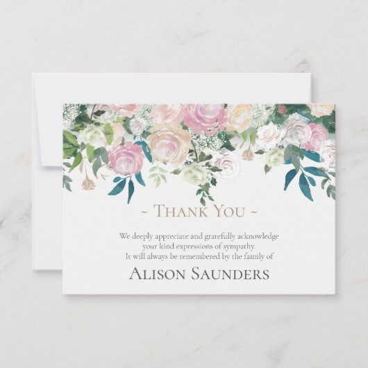 Beerdigung Dankeschön Karten | Aquarellfarbene Blu (Vorderseite)