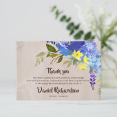 Beerdigung Dankeschön Karten | Aquarellfarbene Blu (Stehend Vorderseite)