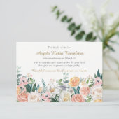 Beerdigung Dankeschön Karten | Aquarellfarbene Ros (Stehend Vorderseite)