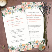 Beerdigung Dankeschön Karten | Aquarellfarbene Ros