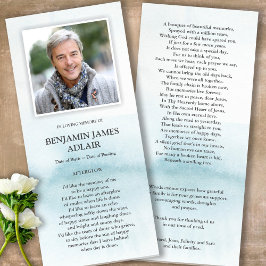 Beerdigung Dankeschön Karten | Blaue Wasserfarbe W