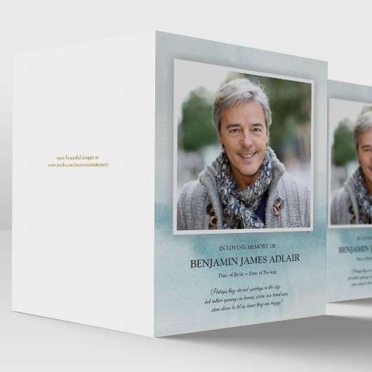 Beerdigung Dankeschön Karten | Blaue Wasserfarben