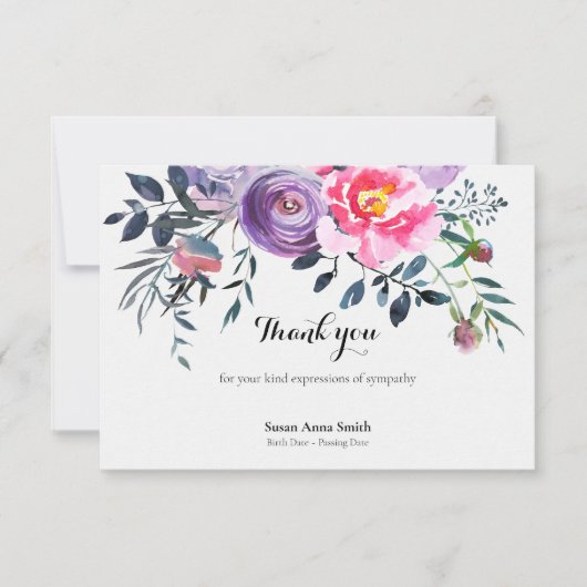 Beerdigung Dankeschön Karten | Blush & Grau (Vorderseite)