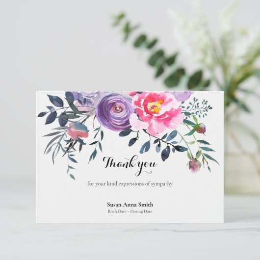 Beerdigung Dankeschön Karten | Blush & Grau (Stehend Vorderseite)