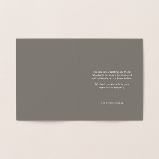 Beerdigung Dankeschön Karten | David 3 Star (Innenseite)