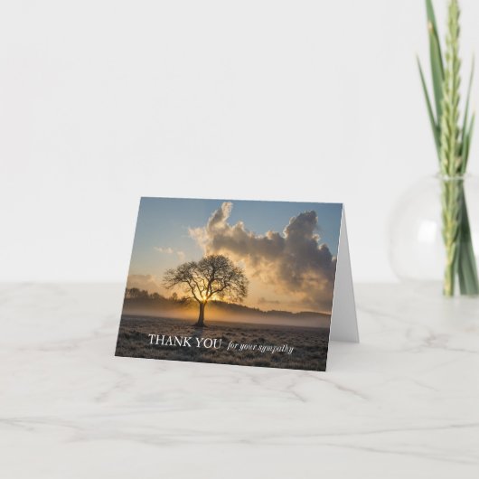 Beerdigung Dankeschön Karten | Einzelbaum (Vorderseite)