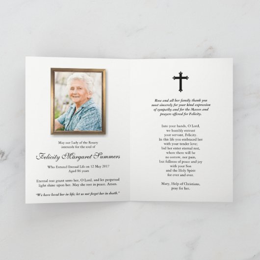 Beerdigung Dankeschön Karten | Engellied 06 (Innenseite)