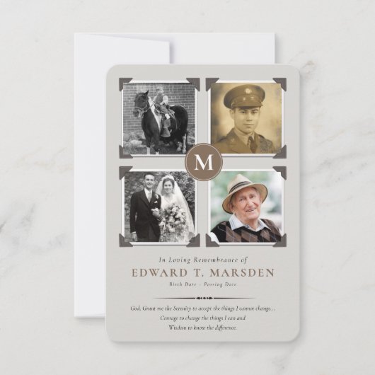 Beerdigung Dankeschön Karten | Erinnerungen mit Ge (Vorderseite)