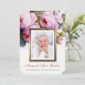 Beerdigung Dankeschön Karten | Floralrosa (Stehend Vorderseite)