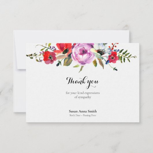 Beerdigung Dankeschön Karten | Forest Florals (Vorderseite)