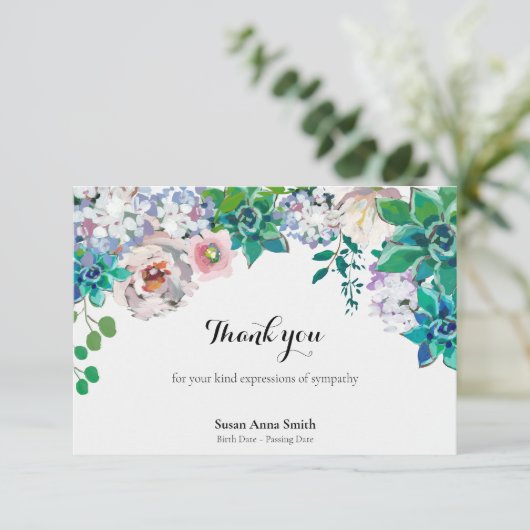 Beerdigung Dankeschön Karten | Friedlicher Garten (Stehend Vorderseite)