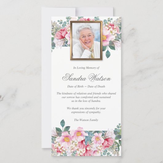 Beerdigung Dankeschön Karten | Gärten mit Duftbrat (Vorderseite)