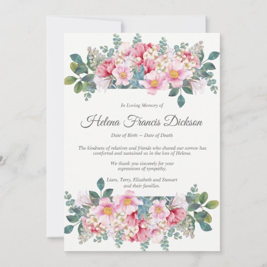 Beerdigung Dankeschön Karten | Gartengarten (Vorderseite)