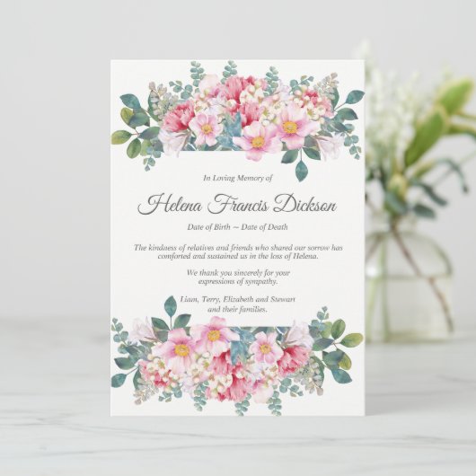 Beerdigung Dankeschön Karten | Gartengarten (Stehend Vorderseite)