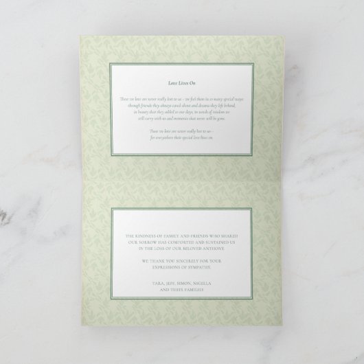 Beerdigung Dankeschön Karten | Gentle Whisper (Innenseite)