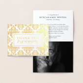 Beerdigung Dankeschön Karten | Goldenes Damaskaden (Anzeige)