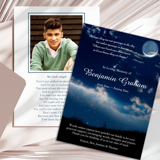 Beerdigung Dankeschön Karten | Himmlische Sterne