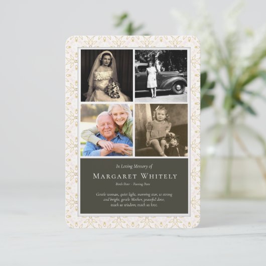 Beerdigung Dankeschön Karten | Liebe Erinnerung (Stehend Vorderseite)