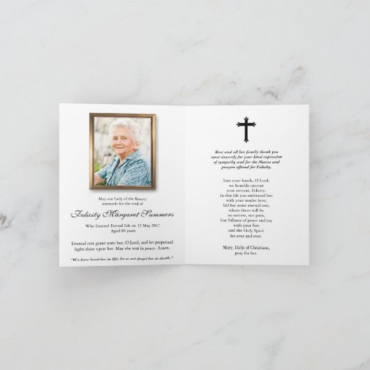 Beerdigung Dankeschön Karten | Madonna & Kind 2 (Innenseite)