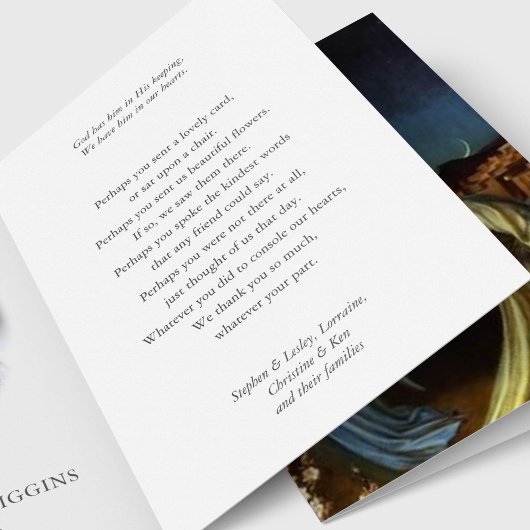 Beerdigung Dankeschön Karten | Mitteilung 01