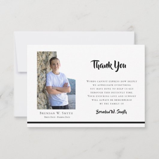 Beerdigung Dankeschön Karten | Moderner Stil (Vorderseite)