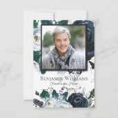 Beerdigung Dankeschön Karten | Navy Peony (Vorderseite)