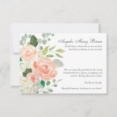 Beerdigung Dankeschön Karten | Peach Rose (Vorderseite)