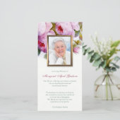 Beerdigung Dankeschön Karten | Rosa botanische Ros (Stehend Vorderseite)