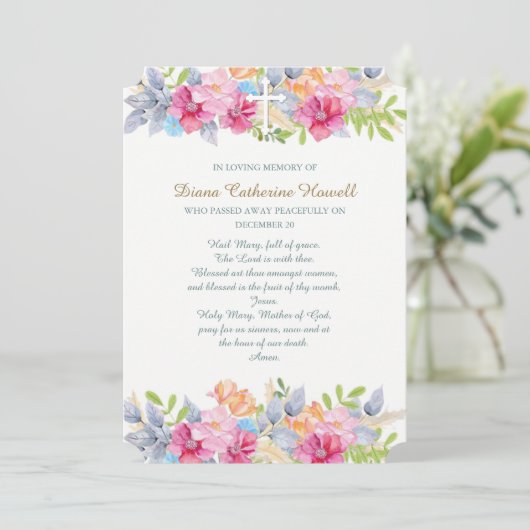 Beerdigung Dankeschön Karten | Rustikaler Garten (Stehend Vorderseite)