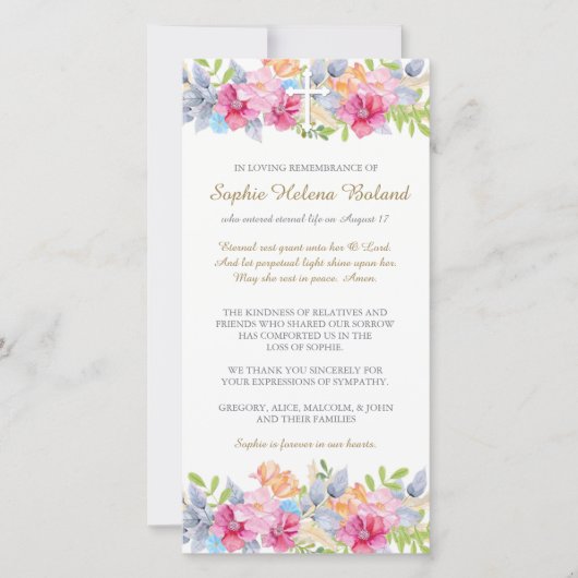 Beerdigung Dankeschön Karten | Rustikaler Garten 1 (Vorderseite)