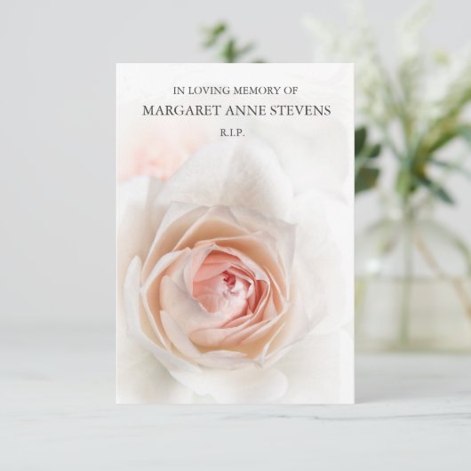 Beerdigung Dankeschön Karten | Schöne Rose (Stehend Vorderseite)