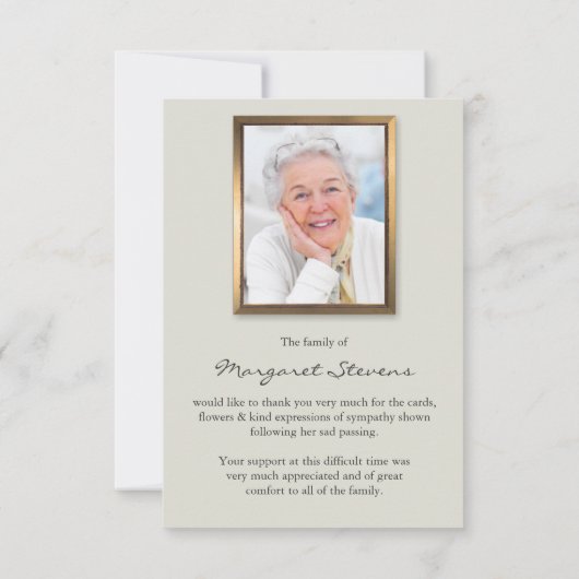 Beerdigung Dankeschön Karten | Schönes Blut (Rückseite)