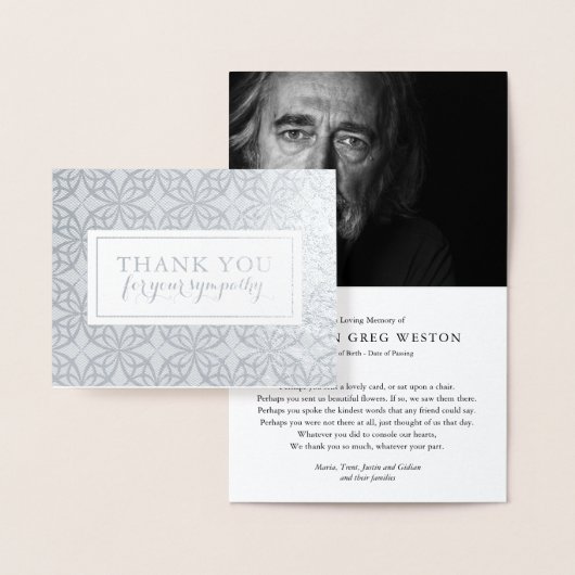 Beerdigung Dankeschön Karten | Schönes Foil Muster (Anzeige)