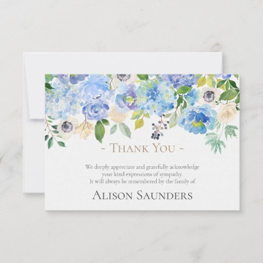 Beerdigung Dankeschön Karten | Serene Watercolor F (Vorderseite)