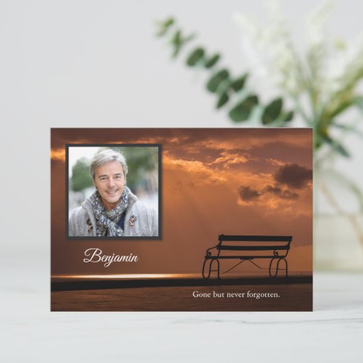 Beerdigung Dankeschön Karten | Sonnenuntergang mit (Stehend Vorderseite)