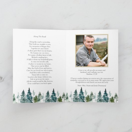 Beerdigung Dankeschön Karten | Spruce Forest (Innenseite)