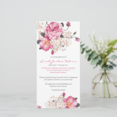 Beerdigung Dankeschön Karten | Süßes Vintages Rose (Stehend Vorderseite)