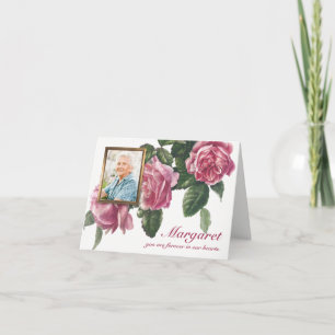 Beerdigung Dankeschön Karten Tee Rose und Foto