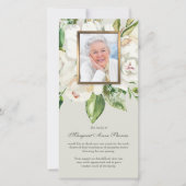 Beerdigung Dankeschön Karten | Weiße Rosen und Fot (Vorderseite)